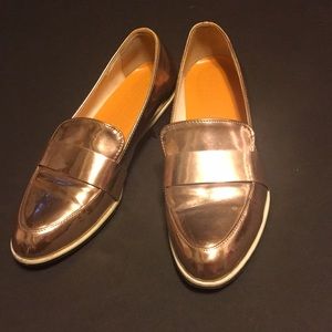 Rose gold loafers